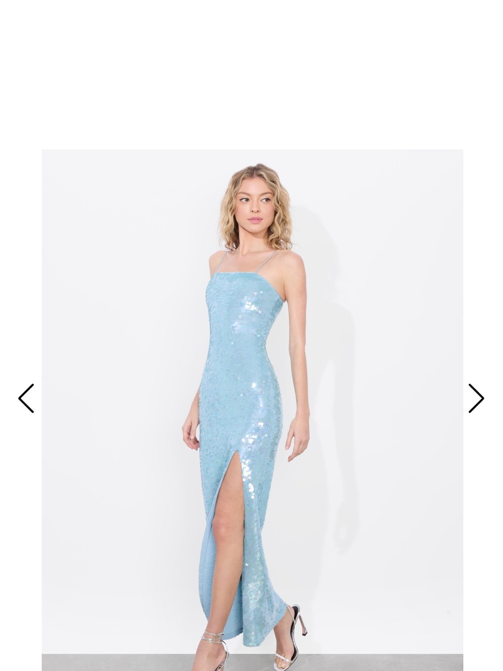 Alice + Olivia Fifi Light Blue Sequin Gown